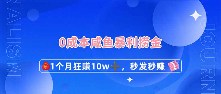 （14257期）0成本闲鱼暴利捞金，1个月狂赚10W+，秒发秒赚新玩法-神聪资源精品网-全网资源最全的网站每日分享