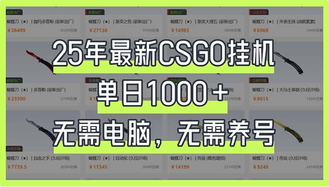 （14178期）25年最新CSGO挂机系统，单日1000+，无需电脑，无需养号，0基础可上手-神聪资源精品网-全网资源最全的网站每日分享