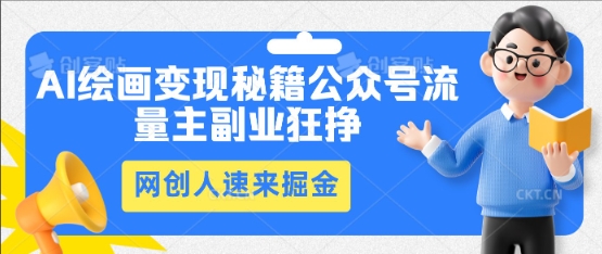 AI绘画变现秘籍：公众号流量主副业狂挣，网创人速来掘金-神聪资源精品网-全网资源最全的网站每日分享