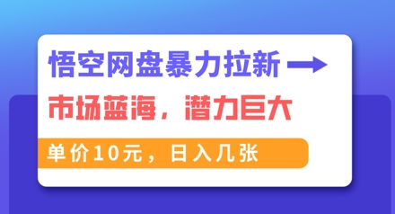 悟空网盘暴力拉新：一单10元，市场空白，日入几张-神聪资源精品网-全网资源最全的网站每日分享