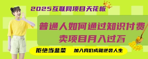2025互联网项目天花板，普通人如何通过知识付费卖项目月入过W，拒绝当韭菜【揭秘】-神聪资源精品网-全网资源最全的网站每日分享