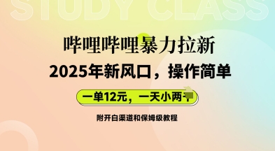 哔哩哔哩暴力拉新：2025年新风口，一单12元，一天数张(附开白渠道和保姆级教程)-神聪资源精品网-全网资源最全的网站每日分享