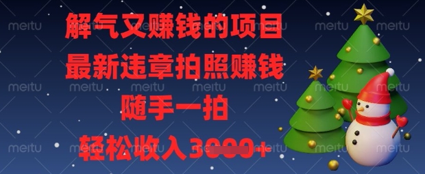 解气又挣钱的项目，最新违章拍照挣钱，随手一拍，轻松收入数张【揭秘】-神聪资源精品网-全网资源最全的网站每日分享